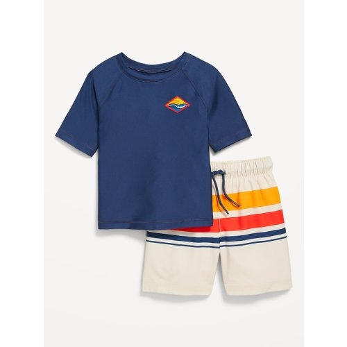 Rashguard Swim Top and Trunks for Toddler Boys