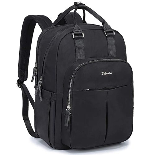 Diaper Bag Backpack, Dikaslon Large Capacity Baby Bags for Boys and Girls Waterproof Travel Nappy Back Pack with Changing Pad for mom and dad, Stylish and Unisex, Black