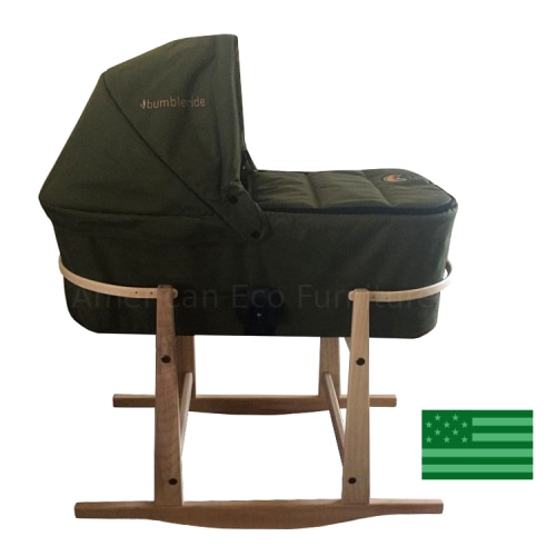 Addy & Sage Natural Rocking Stand for Bumbleride Stroller Bassinet | American Eco Furniture