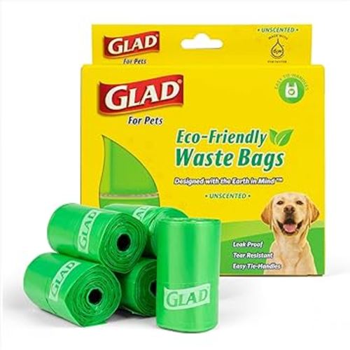 Glad for Pets Eco Friendly Dog Waste Bags | 8 Rolls of Unscented Dog Waste Bags, 120 Bags in Total | Dog Waste Bags for All Dogs, Leak Proof and Strong Dog Poop Bags (FF11506)