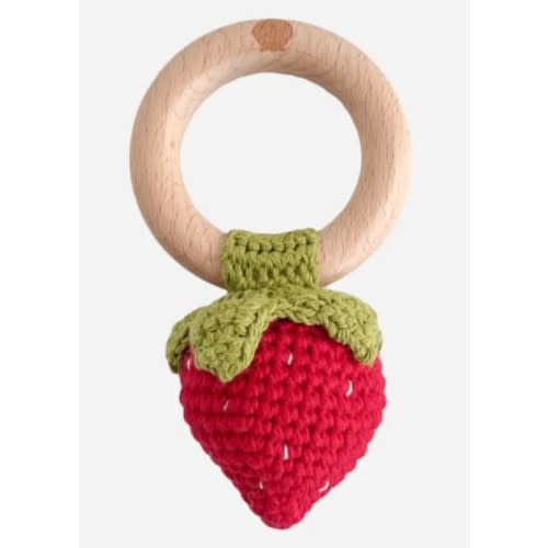 Strawberry Crochet Rattle Teether