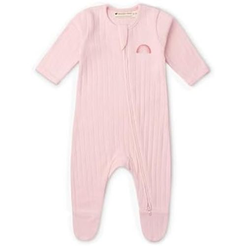 monica + andy Double Zipper One Piece, 100% Organic Baby Clothes for Girls & Boys, Unisex, Preemie, Newborn & Infant Sizes