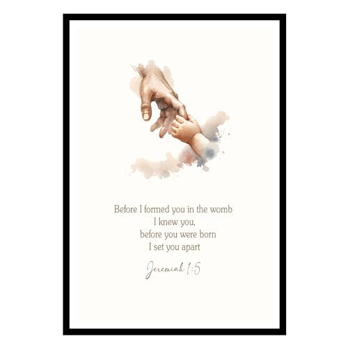 Before I Formed You in The Womb I Knew You - Jeremiah 1:5 Wall Art, Christian Wall Art, Modern Bible Quote, Christian Nursery Decor, Nursery Bible Verse Wall Art, Pictures For Baby Room (UNFRAMED)