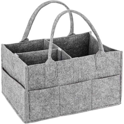 Ccnzzitsht Gray Large Diaper Caddy Organizer, Portable for Car Travel
