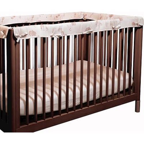 Stéphen House Crib Rail Cover for Teething - Double Thickness - Super Soft Edge Protection for Top Rail - 100% Cotton Lining - Fits Standard Baby Cribs, Easy to Clean, Upgraded 4 Piece Set