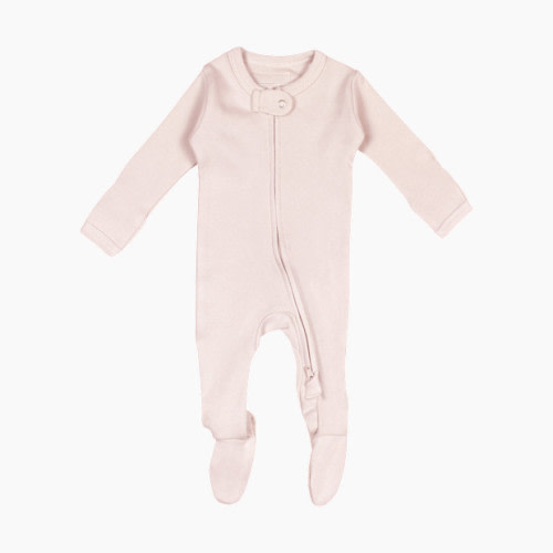 L'ovedbaby Organic 2-Way Zipper Footie - Blush, 0-3 M