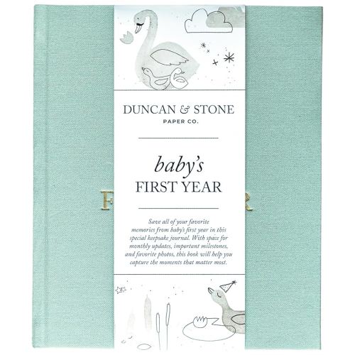 Baby First Year Book - Heirloom Keepsake Baby Memory Book to Record Important Milestones, Photos & More - Pregnancy Books (Sage Green,112 Pages)