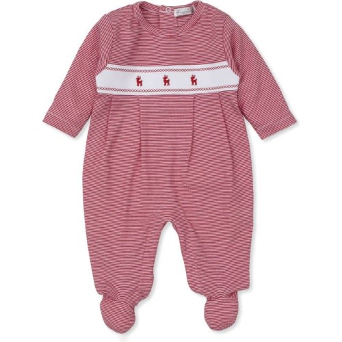 Baby Reindeer Stripe Footie, 0-3M, Red
