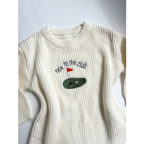 Embroidered Golf Baby Announcement Golf Gift For Baby Personalized Golf Gift For Newborn New To The Club Baby Outfit Golf Baby Shower Gift