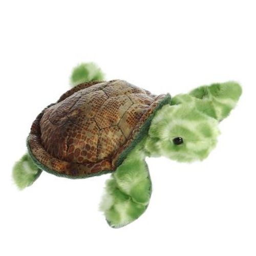 Aurora Small Splish Sea Turtle Mini Flopsie Adorable Stuffed Animal Green 7.5"