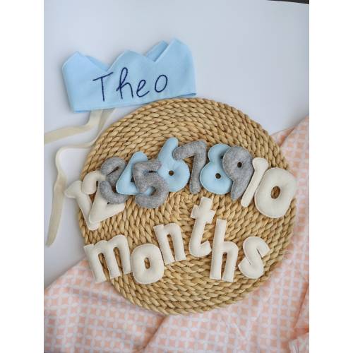 Boy milestone numbers set, its a boy sign, Monthly Photo Props, Baby shower gift, monthly milestone baby boy