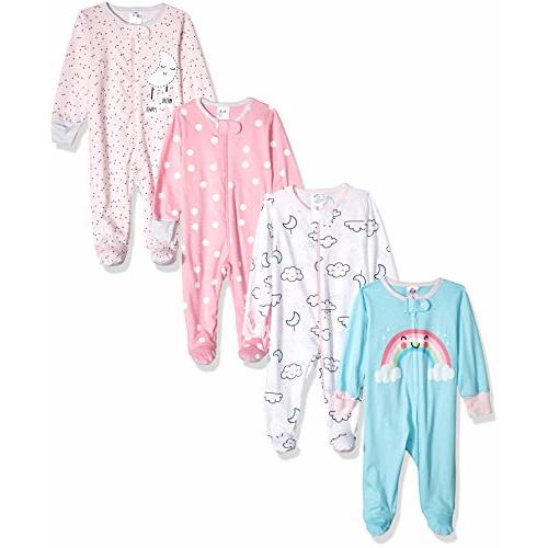Gerber baby-girls 4 Pack Sleep 'N Play Footie