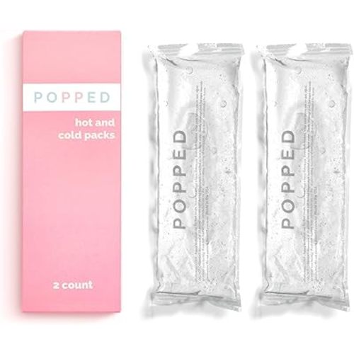 Popped Reusable Hot and Cold Packs | Made in The USA | Perineal Ice Packs, Cooling Pads for Postpartum Essentials | Gel Pack for Pain Relief, Hemorrhoids, and Cramping After Birth (2 Count)