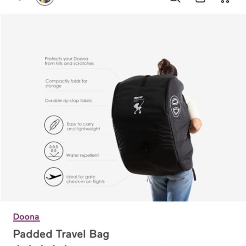 DOONA Padded Travel Bag, Black