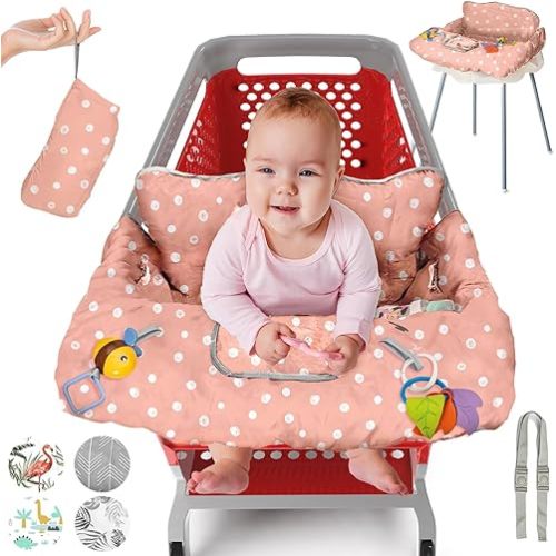 Shopping Cart Cover for Baby PILLANI, Baby Registry Items, High Chair Cover for Restaurant Seat, Grocery Cart Cover for Baby Girl/Boy, Buggy Covers for Babies, Toddler Cart Cover