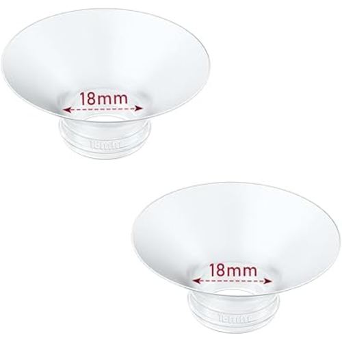 Flange Insert 2PCS 18mm Compatible with Momcozy M9/M6/M5/S12 Pro/V1 Pro/V2 pro, Spectra/Medela/Elvie/NCVI/TSRETE/eufy/Lansinoh/Paruu/MomMed Breast Pump 24mm Shields/Flanges (2pcs-18mm)