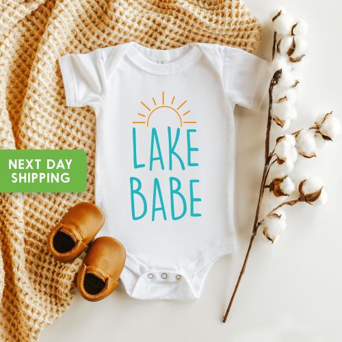 Lake Babe Baby Onesie® Lake Babe Onesie®For Girl, Lake Babe Bodysuit For Baby, Lake Babe Baby Clothing, Cute Baby Onesie®