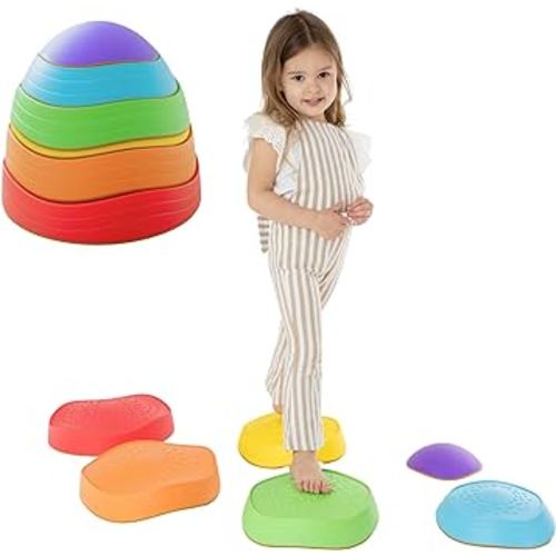 Balance Stepping Stones for Kids (6pcs)|Kids Stepping Stones|Toddler Stepping Stones|Stepping Stones for Toddlers 1-3|Balance Stepping Stones Kids| Sensory Stepping Stones|Kids Stepping Stones Balance