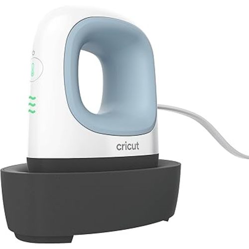 Cricut EasyPress Mini for Heat-Pressing Small Objects Like Shoes, Stuffed Animals, Hats and More, Features 3 Heat Settings & Precision Tip, Ceramic-Coated Heat Plate, Compact & Lightweight, Zen Blue