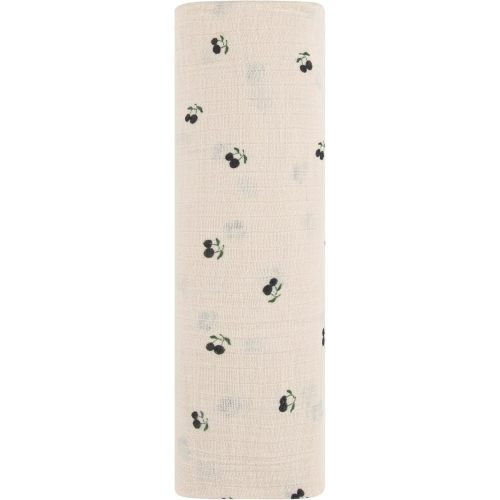 Ely's & Co. Muslin Swaddle Blanket 1-Pack for Baby Boy, 100% Cotton Muslin Extra Large Swaddle Receiving Blanket, 47”x47” (Blue Cherry)