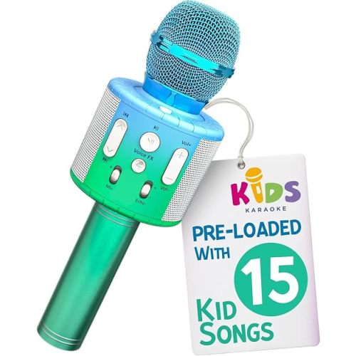 Move2Play, Kids Karaoke Microphone | Includes Pre-Loaded Songs & Bluetooth | Kids Birthday Party Gift | Toy for All Ages 2, 3, 4, 5, 6+ Year Old Girls, Boys & Toddlers