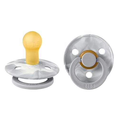 BIBS Tie-Dye Baby Pacifier | BPA-Free Natural Rubber Baby Pacifier | Made in Denmark | Cloud/Ivory 2-Pack (0-6 Months) - Size 1 (Pack of 2)