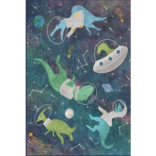Dinosaurs in Space Tufted Rug | Ruggable