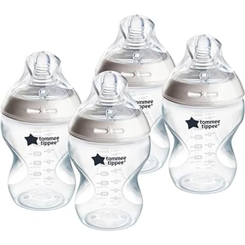 Tommee Tippee Natural Start Anti-Colic BPA Free Baby Bottles, 9oz, Slow-Flow Breast-Like Nipple for a Natural Latch, Designed for Seamless Transitions Between Bottle and Breast, Pack of 4