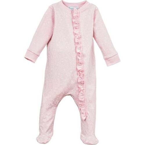Zipper Footie with Ruffles, Maeve on Orchid Pink - Feather Baby | Maisonette