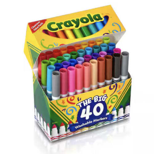 Crayola Ultra Clean Washable Classic Colors Broad Line Markers, 40ct. | Michaels