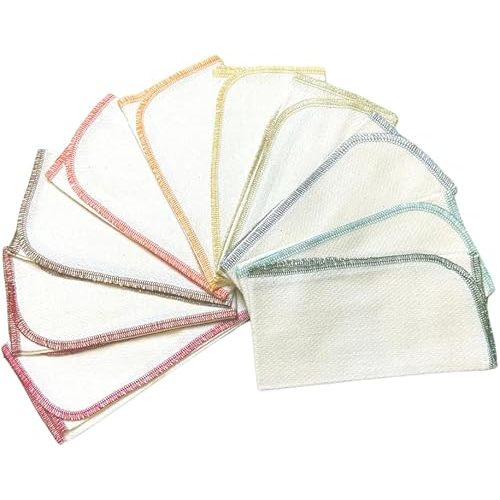 Gina's Soft Cloth Shop 1 Ply Organic Flannel Washable Baby Wipes 8 x 8 Inches Set of 10 Earthtone Assortment. Handmade in the USA!