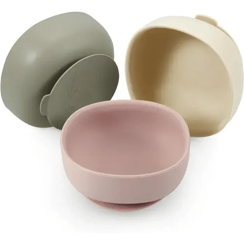 PandaEar 3 Pack Silicone Suction Bowls for Baby Toddler Infant Kids| Baby Food Bowls First Stage Feeding| Toddler Bowls Suction Food Grade Soft Safe Silicone BPA-Free