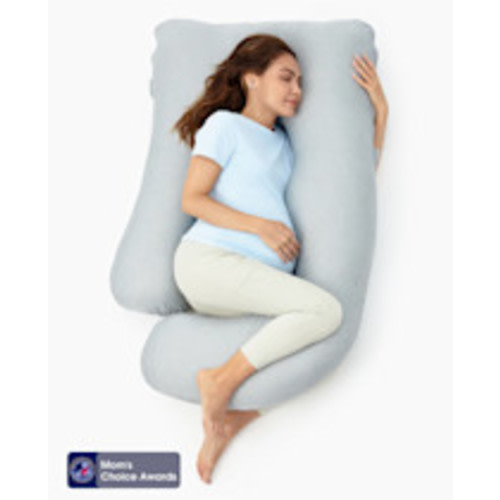 Momcozy Pregnancy Pillows with Cooling Cover, U-Shaped Full Body Maternity Pillow for Side Sleepers 57 Inch - Support for Back, Hip, Belly, Legs for Pregnant Women