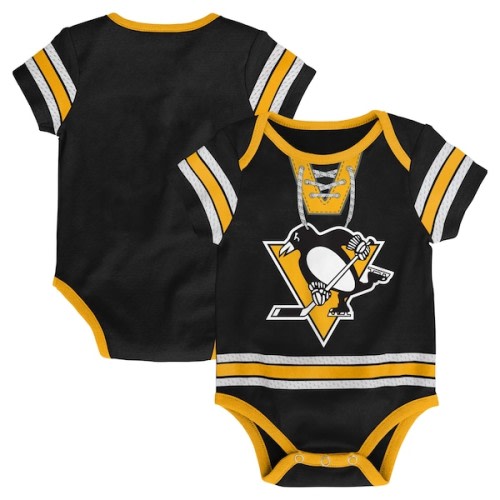 Infant Pittsburgh Penguins Black Hockey Jersey Bodysuit