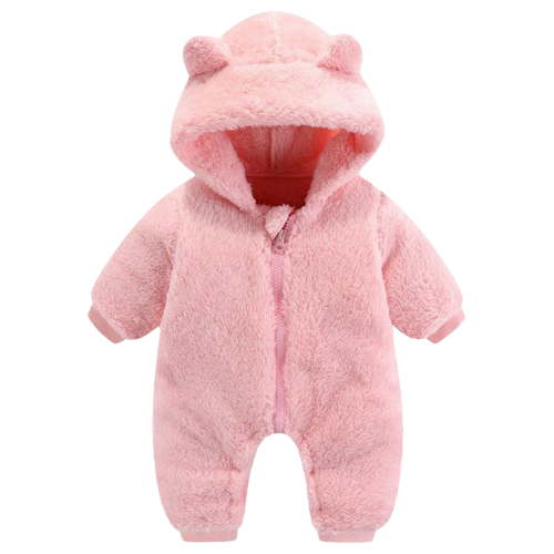MHZLDYZ Baby Gifts for Boys Baby Girls Boys Winter Clothes Snowsuit Teddy Bear Onesie Outfit Newborn Fleece Jumpsuit Romper Coat Hooded Suit White Baby Onesies 12 Month Boy Clothes (Red,80)