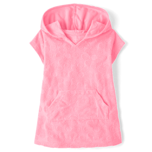 Baby And Toddler Girls Floral Terry Swim Cover-Up - Pink
