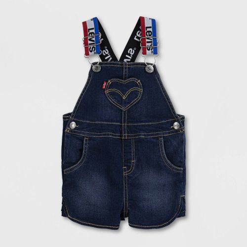 Levi's® Baby Girls' Logo Strap Denim Shortalls - Blue 12m