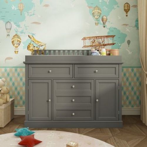 Famapy Baby Changing Table Chest of Drawers Edge Protection Top Upholstery