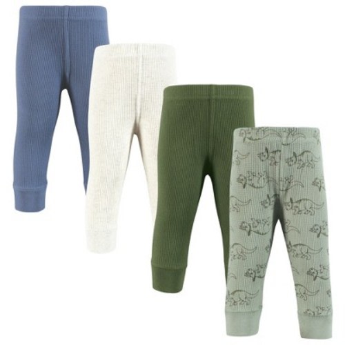 Hudson Baby Thermal Tapered Ankle Pants 4pk, Sage Dinosaur, 9-12 Months
