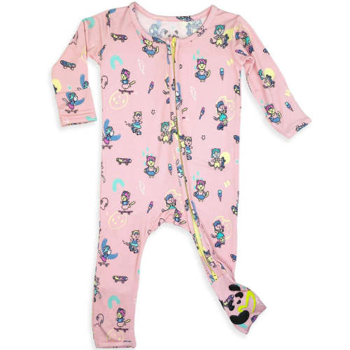 Bellabu Bear Bamboo Convertible Footie - Skater Kitty