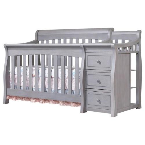 Sorelle Princeton Elite 4-in-1 Crib & Changer Combo, Weathered Grey - 72x35x43 in.