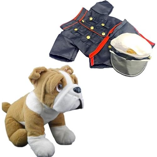 Buddy The Bulldog with U.S. Marines Dress Blues fits 14-18 Inch Stuffed Animal Soft Plush Toy for Kids Toddlers Collectors Gift Patriotic Military Large Cuddly Playroom Decor