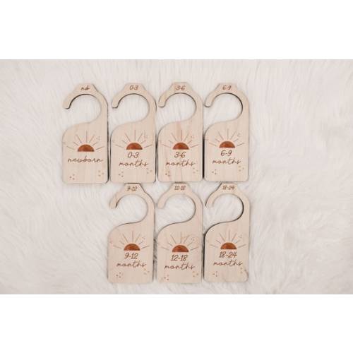 Sunburst Baby Wood Closet Dividers Rust Nursery Closet Clothes - Etsy