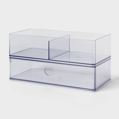 Clear Divided Bin with Drawer - Brightroom™