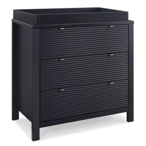 Delta Children Cassie 3 Drawer Dresser With Changing Top - Greenguard Gold Certified - Midnight Gray