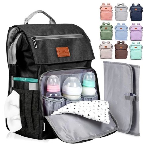 PILLANI Baby Diaper Bag Backpack - Baby Bag for Boys & Girls - Diaper Backpack - Large Travel Diaper Bags with Changing Pad - Baby Registry Search & Baby Gifts, Newborn Baby Essentials Must Haves