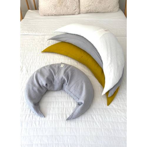 Natural Moon Support Pillow for Rest & Comfort - Daisy Fields Collection. Daisy Fields Moon Pillow.