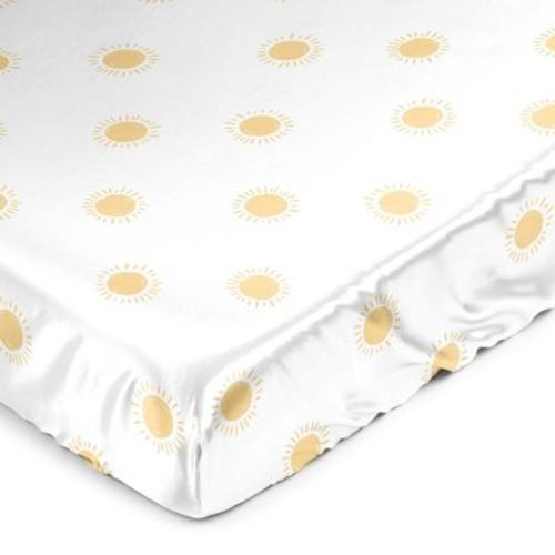 Sweet Jojo Designs Boy, Girl, Unisex/gender Neutral Satin Fitted Crib Sheet Boho Sun White And Mustard