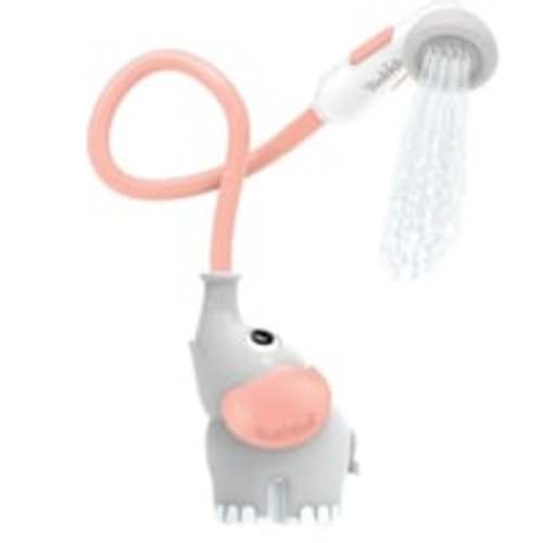 Yookidoo Baby Bath Shower Head - Elephant Bath Toy and Trunk Spout Rinser (Pink)