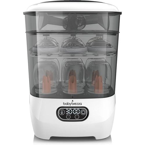 Baby Brezza Bottle Sterilizer and Dryer Advanced – Electric Steam Sterilization Machine Universal Sterilizing for All Bottles: Plastic + Glass Pacifiers Breast Pump Parts - HEPA Filtration
